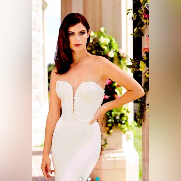Paloma Blanca Style 4743 Bridal sz 14 Street sz 12 New with tags No alterations - Picture 1 of 3